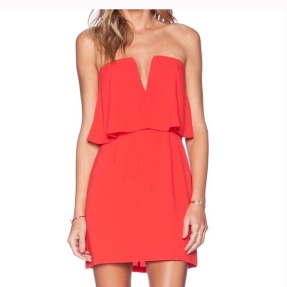 BCBGMaxAzria Dresses & Skirts - BCBG Convertible Strapless Red Mini Dress Womens Size 4